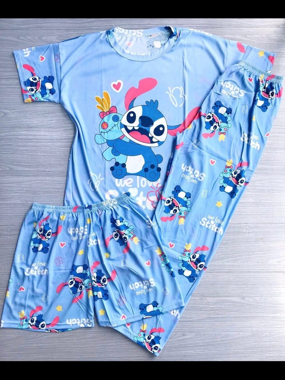 Stitch-Themed 3 Piece Pajama Set